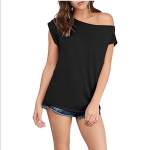 Casual Off Shoulder Short Sleeve T Shirt